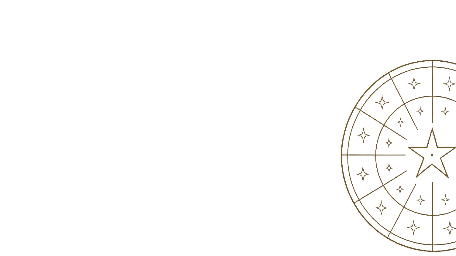 Twelve-palace Zi Wei astrological wheel — gold line art