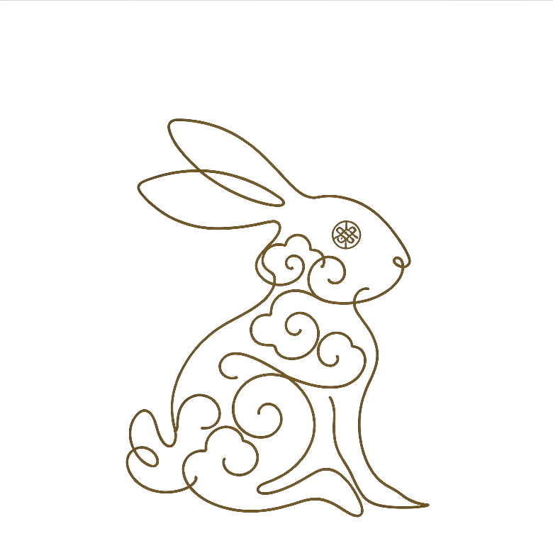 Rabbit Chinese zodiac line art