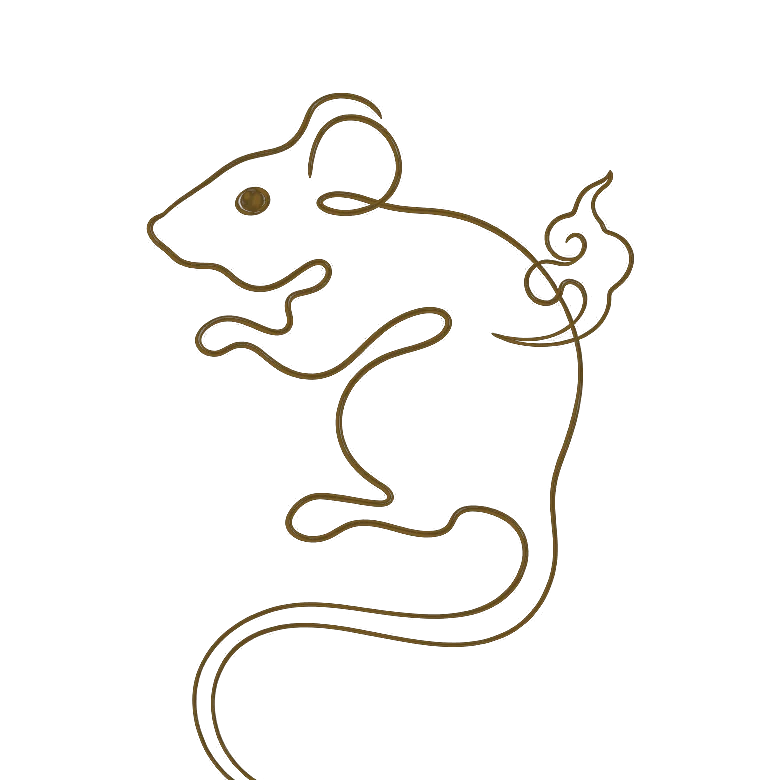 Rat Chinese zodiac line art