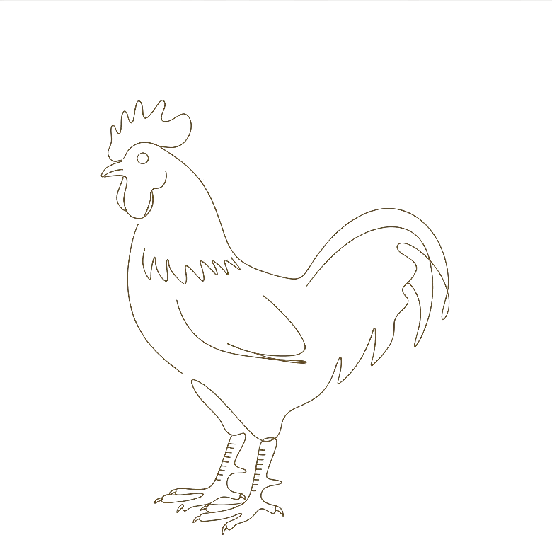 Rooster Chinese zodiac line art